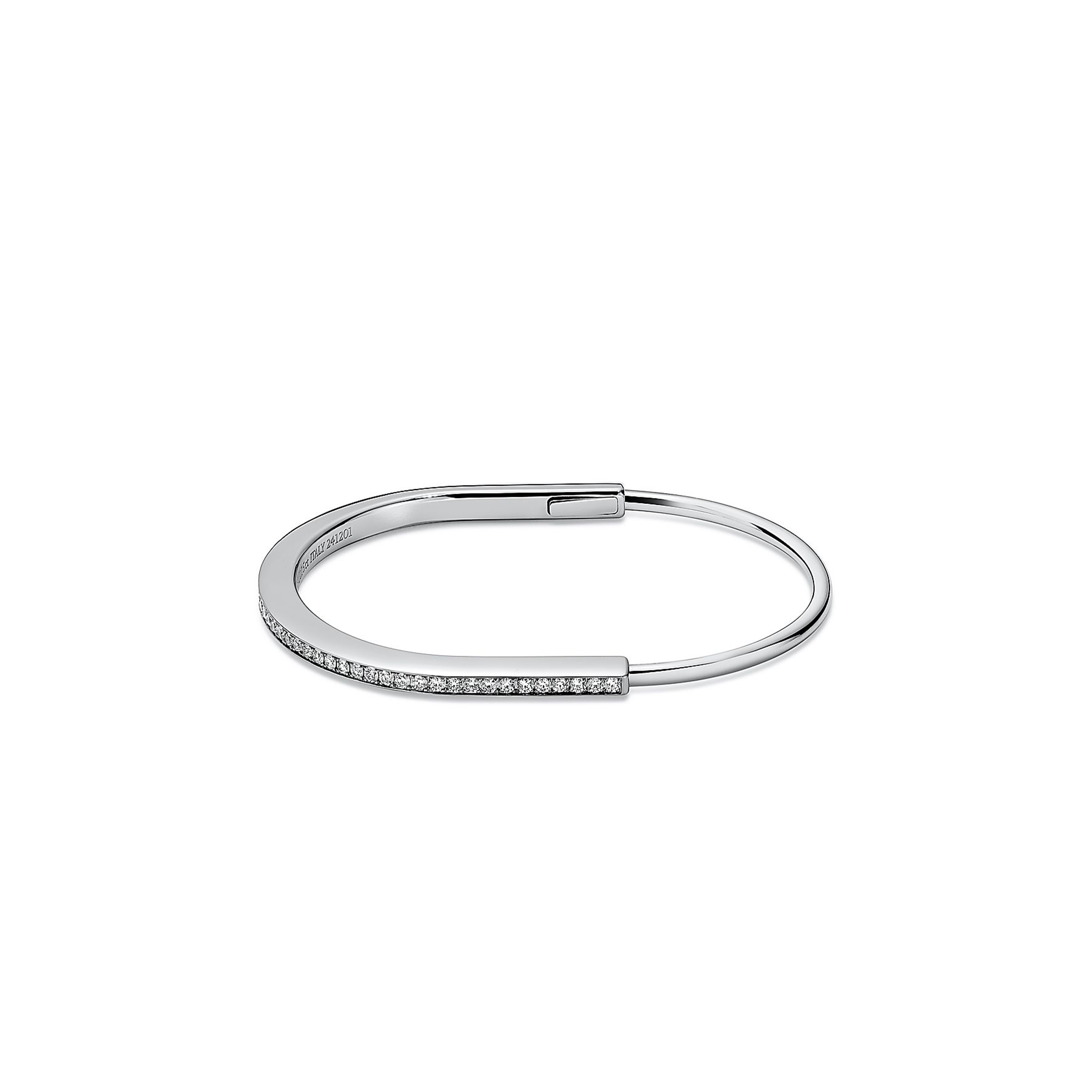 TIFFANY NARROW BANGLE IN WHITE GOLD WITH HALF PAVÉ DIAMONDS 74363938